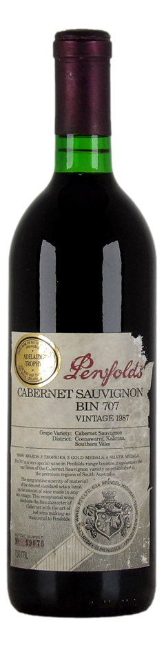 Penfolds `Bin 707` Cabernet Sauvignon 1987 (1 x 750mL) SA.
