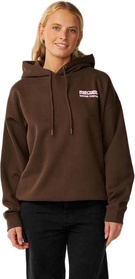Rip Curl Women's Surf Puff Heritage Hoodie, Brown, M