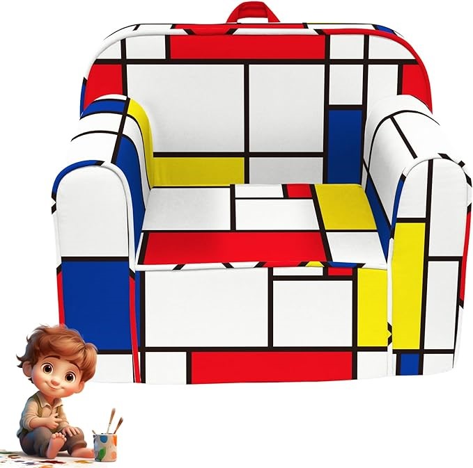 Kids Foam Armchair Comfortable Children's Art Sofa with Removable Cover, Ki