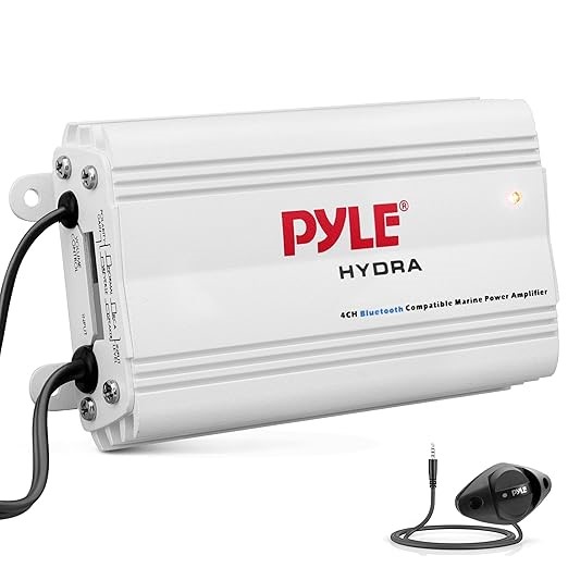 PYLE Marine 4 Channel Bluetooth Amplifier – 400W RMS Waterproof 12V Stereo