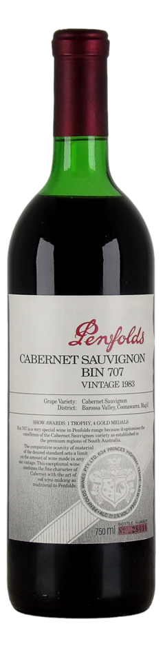 Penfolds `Bin 707` Cabernet Sauvignon 1983 (1 x 750ml), Coonawarra, SA.