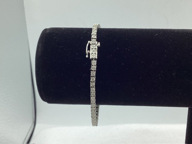 1 x Stamped 925 Sterling Silver Diamond Tennis Bracelet