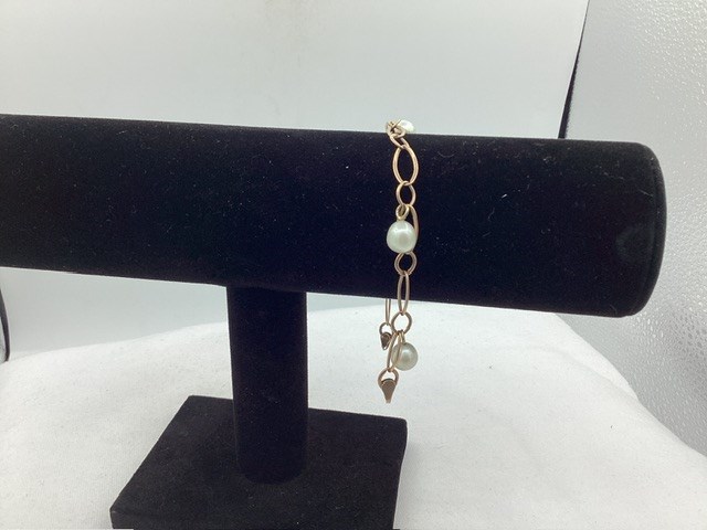 1 x Stamped 9ct Yellow Gold, South Sea Pearl Bracelet, No Clasp