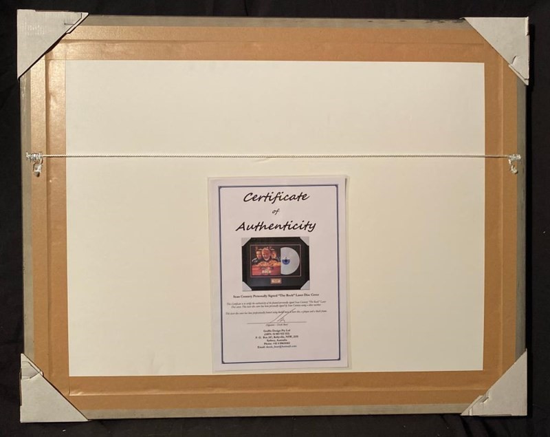 SEAN CONNERY ``THE ROCK` SIGNED VIDEO DISC - FRAMED - COA