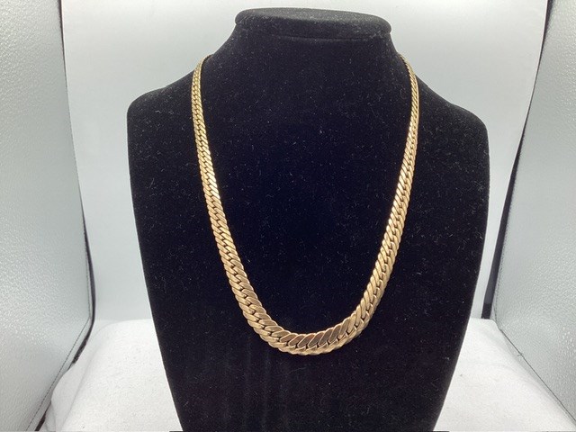 1 x Stamped 9ct Yellow Gold, Copper Filled Fancy Chain Necklet