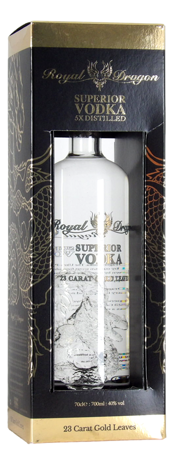 Royal Dragon Superior Vodka 23 Carat Gold Leaves (1x 700mL), Alytus.