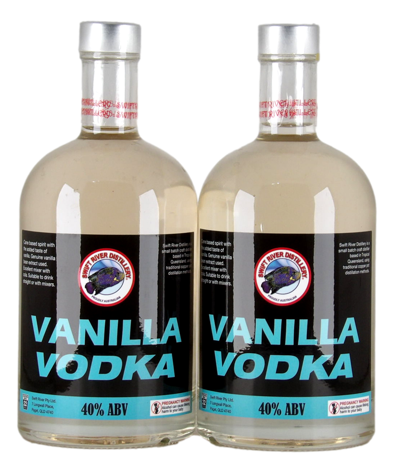 Swift River Distillery Vanilla Vodka (2x 700mL), QLD.