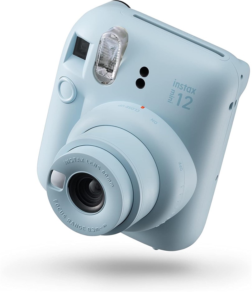 INSTAX Fujifilm Mini12 Instant Camera, Pastel Blue. NB: Minor Use.