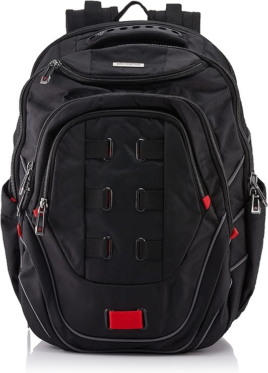 SAMSONITE Leviathan Backpack, Black/Red, 17.3cm. NB: Minor Use.
