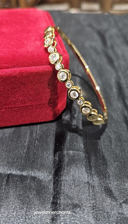 22k Stamped Yellow Gold Filled Bangle-60mm