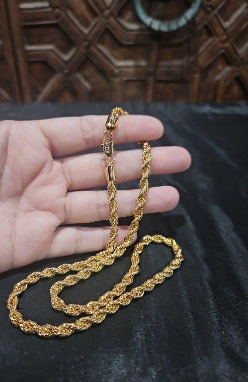 22KGold-filled Italy Stamped Yellow Gold Filled Rope Chain-Quality