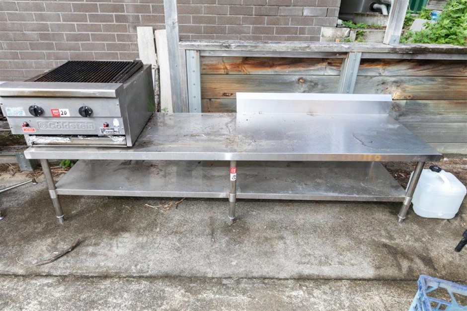 Stainless Steel Low Prep Bench with Under Shelf