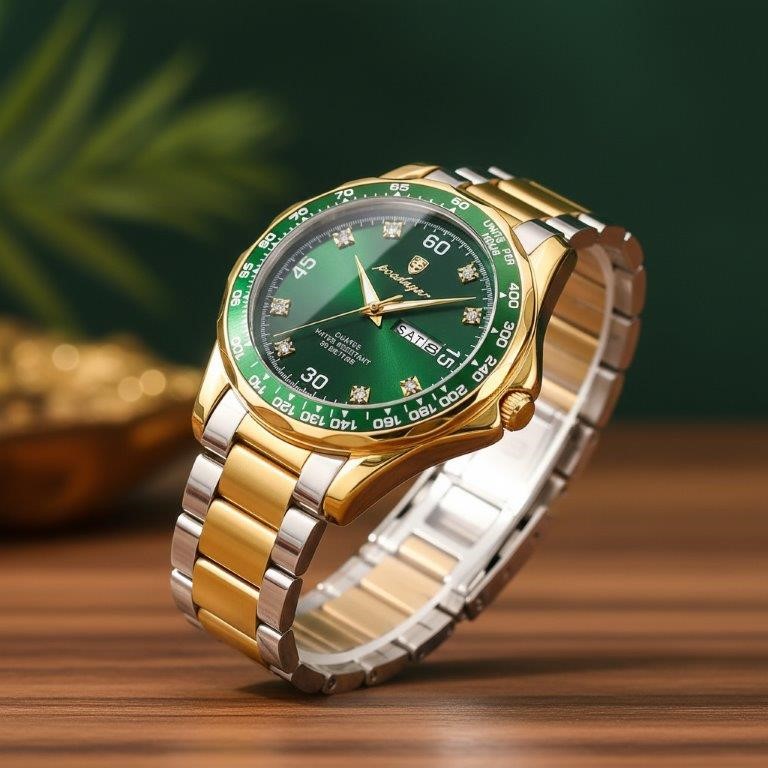 High Quality Simulated Diamond Men's Quartz Watch