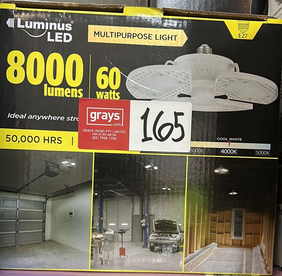 LUMINUS LED Multipurpose Light, 60W, 8000 Lumens. NB: Damaged packaging.
