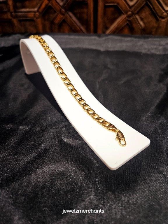 18K/Italy Stamped Yellow Gold Filled Bracelet -17.5cm-Bonus Gift