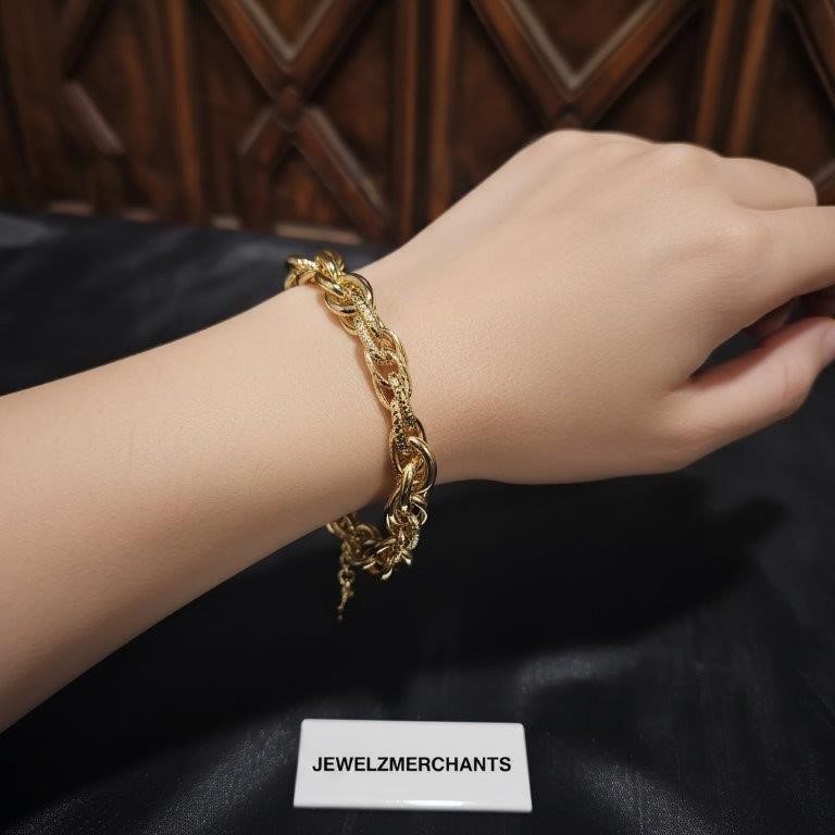 18K/Italy Gold Filled Bracelet -(18K/Italy)-Warranty Quality-Bonus Gift