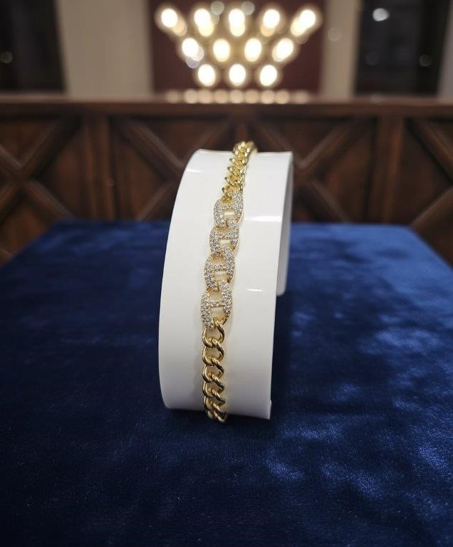 18K/Italy Gold Filled Bracelet -(18K/Italy)-Warranty Quality-Bonus Gift