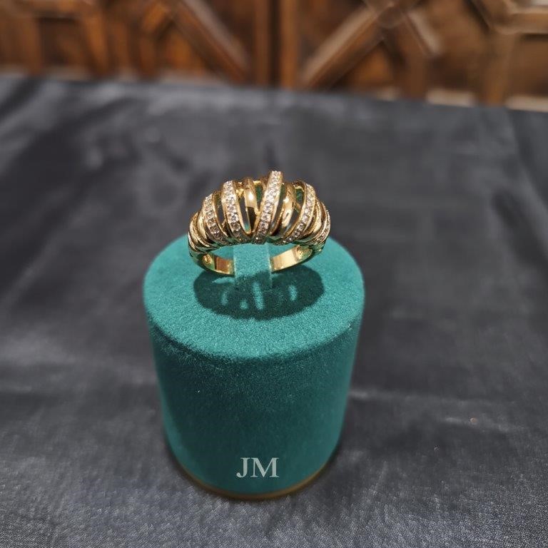 18K/ITALY Yellow Gold Filled Ring -Quality Guarantee-7 US-Bonus Gift