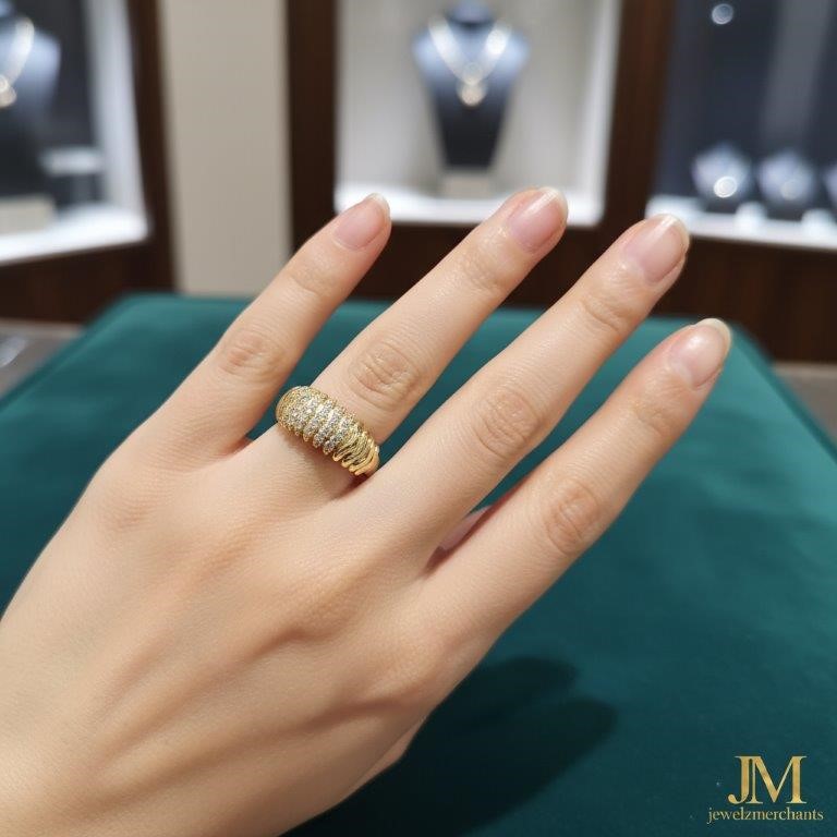 18K/ITALY Yellow Gold Filled Ring -Quality Guarantee-6 US-Bonus Gift