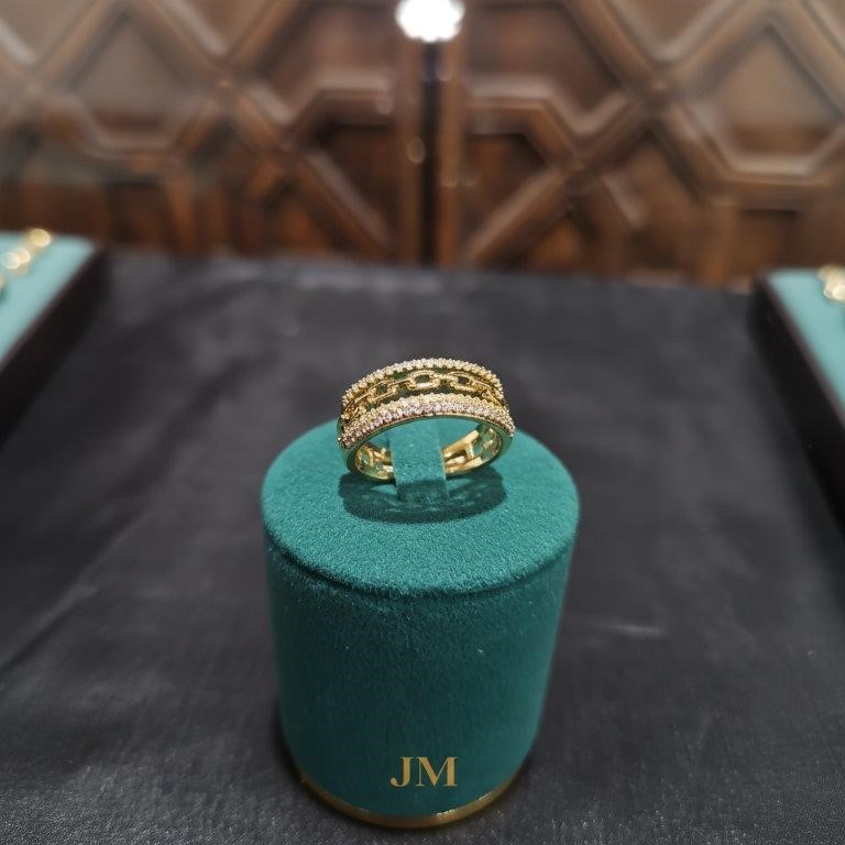 18K/ITALY Yellow Gold Filled Ring -Quality Guarantee-7 US-Bonus Gift