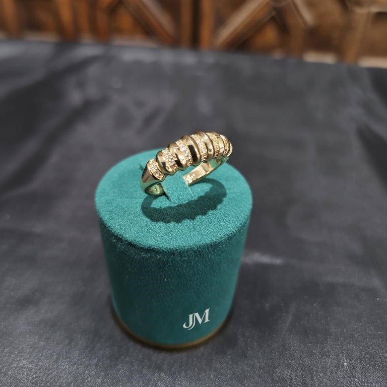 18K/ITALY Yellow Gold Filled Ring -Quality Guarantee-9 US-Bonus Gift