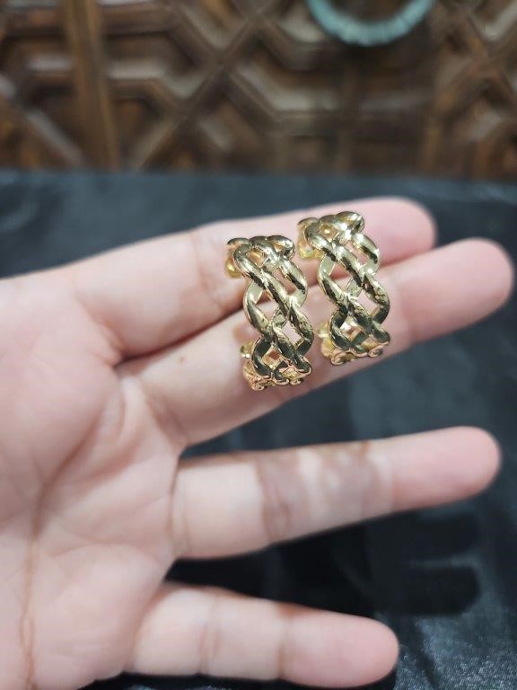 18K/Italy Gold Filled Earring -(18K/Italy)-Warranty Quality-Bonus Gift