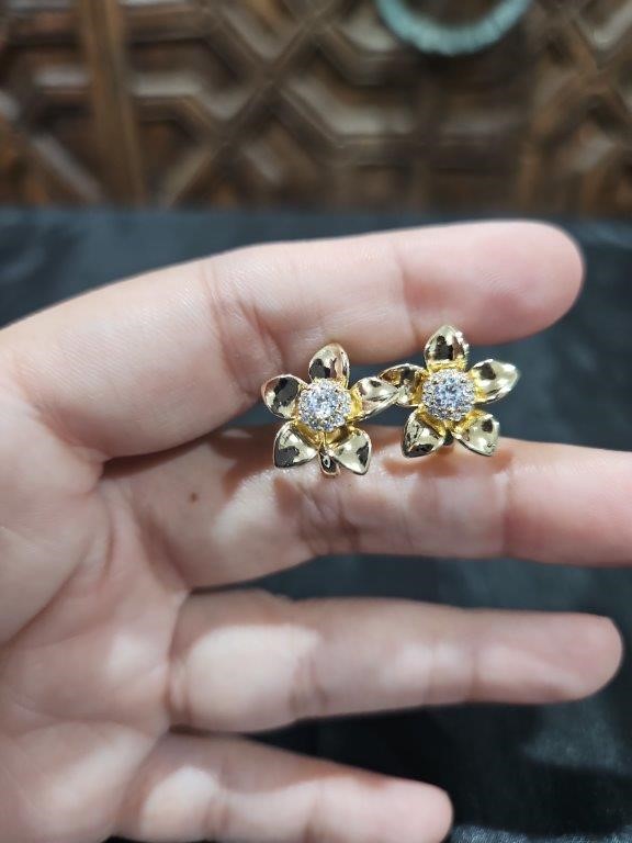 18K/Italy Gold Filled Earring -(18K/Italy)-Warranty Quality-Bonus Gift