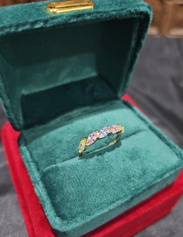 14K/Italy 1.25ctw Oval Cut Yellow Gold Filled Ring Warranty Quality-7US