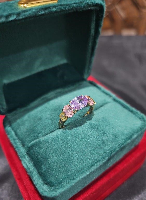 18K/Italy 3.0ctw Oval Cut Yellow Gold Filled Ring Warranty Quality-10US