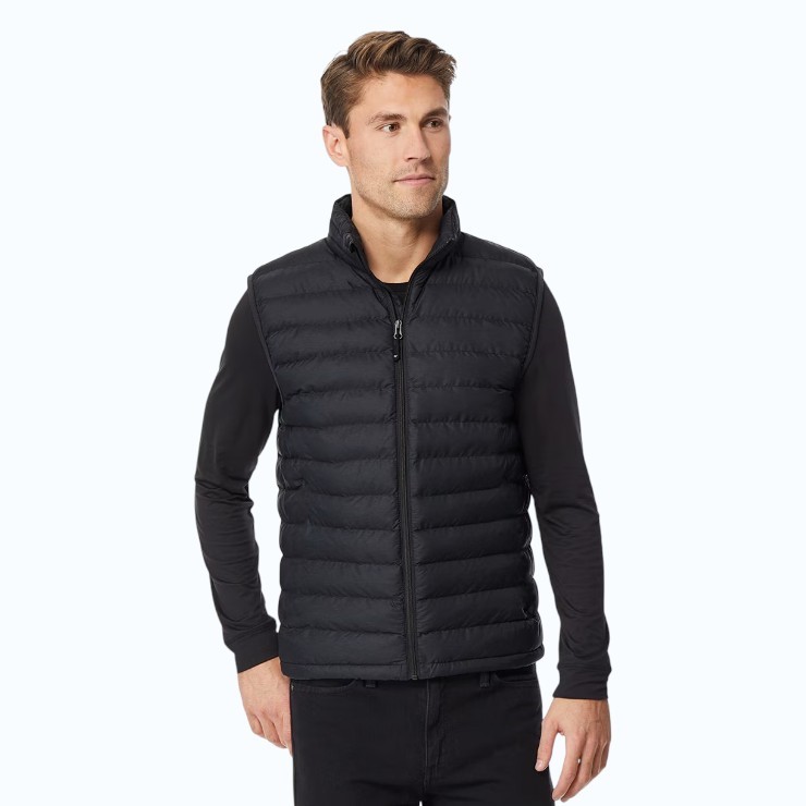 32DEGREES Men's Puffer Vest, Size XL, Black.