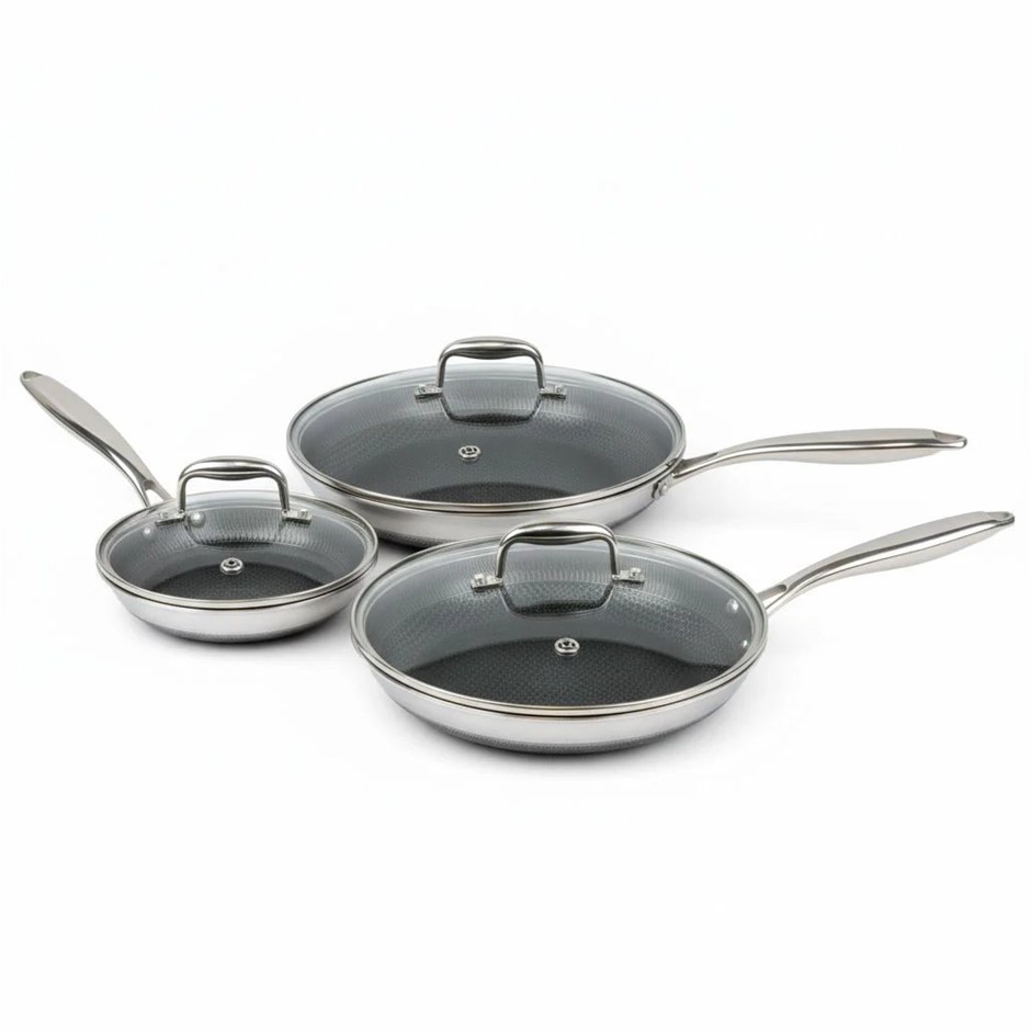 VERTEX 6 Piece Cookware Pan Set. N.B: Minor use & not in original packaging