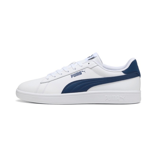 PUMA Men's Smash 2.0 L Shoes, Size US8.5, White/Persian Blue (28), 214927.