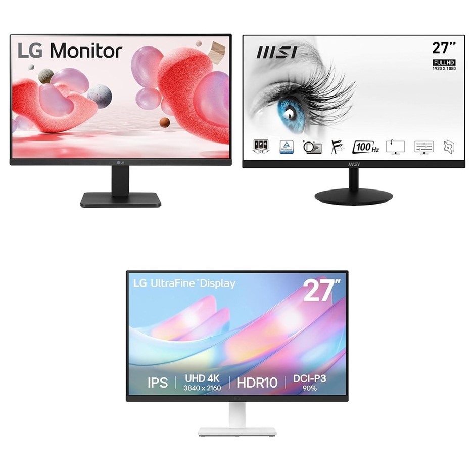3 x Assorted Gaming Monitors. RRP Total: $772.99 1 x LG 22MR410-B 22" FHD 1