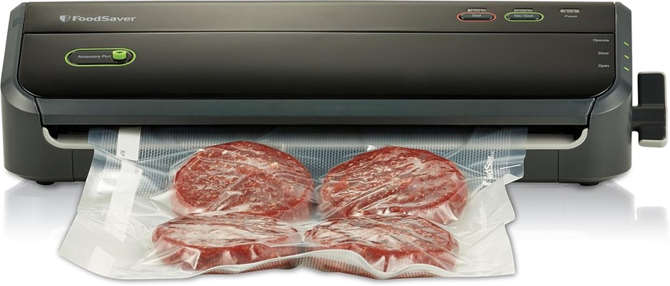 FOODSAVER Lock and Seal Vacuum Sealer, Black, 47 x 17 x 20 cm, 240V. NB: ob