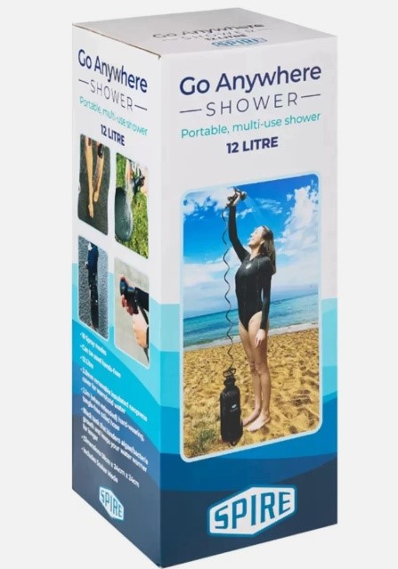3 x SPIRE Go Anywhere Portable Shower, 12L. NB: minor use, 1 unit has no sh
