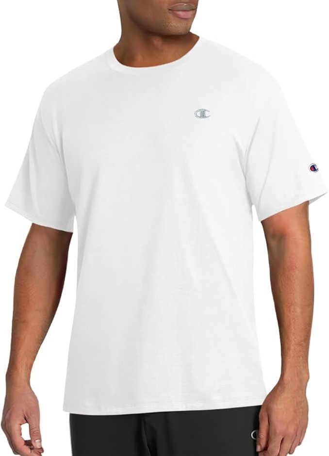 CHAMPION Men's Classic Jersey Tee, Size S, White, T0223. Buyers Note - Dis