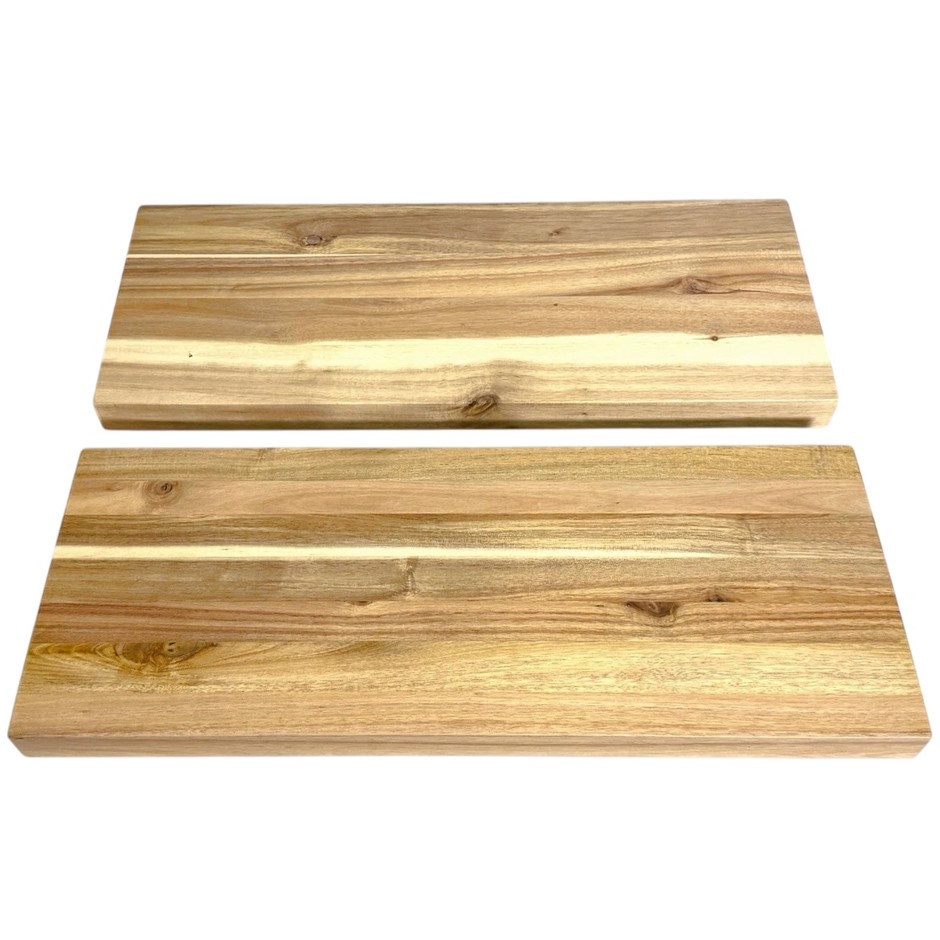 VISION HOME Acacia Glue laminated Floating Shelves, Set of 2pc, 60.96 x 24.