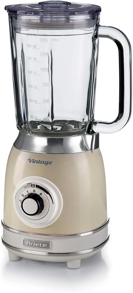 ARIETE Vintage 583 Glass Blender, Multifunctional Blender with 4 Blenders,