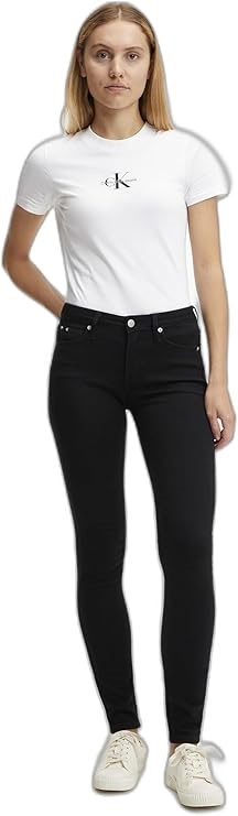 CALVIN KLEIN JEANS Women's Mid Rise Skinny Jeans, 29W x 32L, Denim Black, .