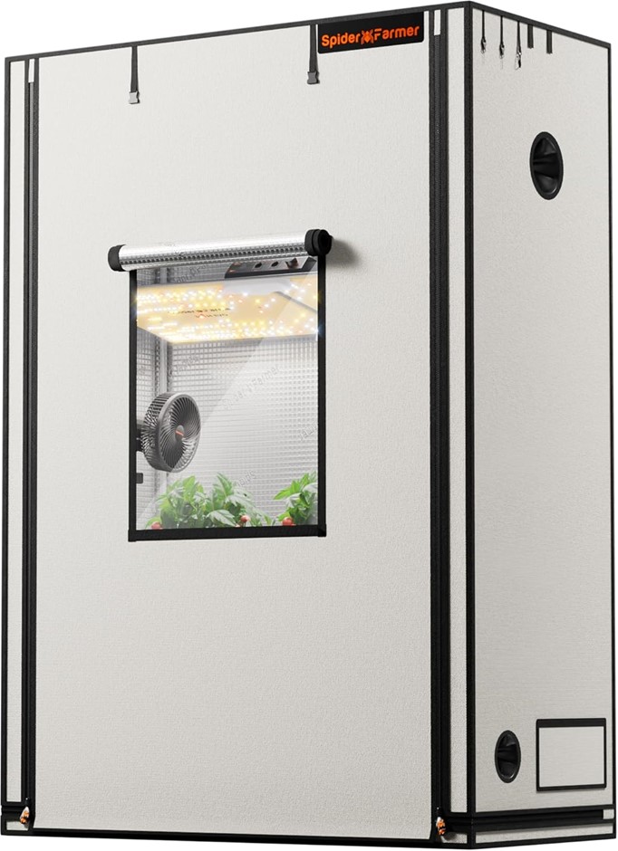 SPIDER FARMER Pro Series 4.6x2.3x6.6 Grow Tent, 55"x28"x80" with Roll-up Do