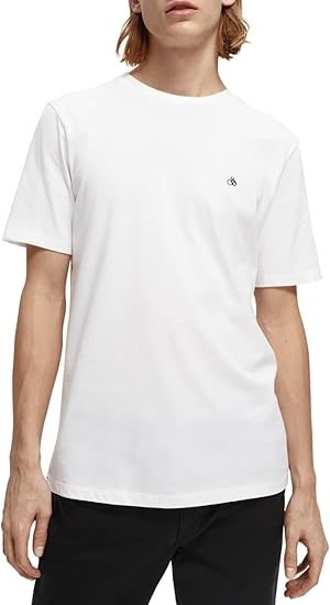 SCOTCH & SODA Men's Organic Cotton Jersey Short-Sleeve T-Shirts, Size M, Wh