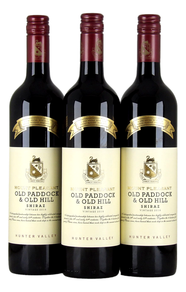Mount Pleasant Old Paddock & Old Hill Shiraz 2018 (3x 750mL),Hunter