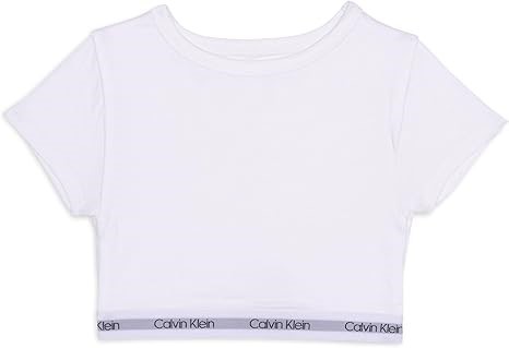 CALVIN KLEIN Kid's Cotton Tee, Size L(10/12)White, RZ0106C. Buyers Note -