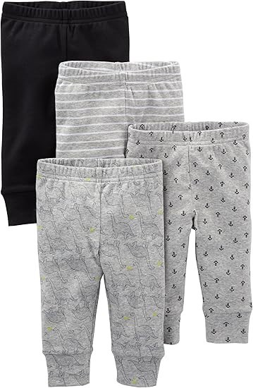 2 x 4-Pack SIMPLE JOYS By CARTER'S Babies' Cotton Pants, Size 0-3 Months, B