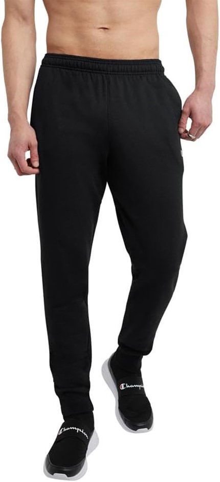 CHAMPION Men's Powerblend Retro Fleece Jogger Pant, Size M, Black, P1022.