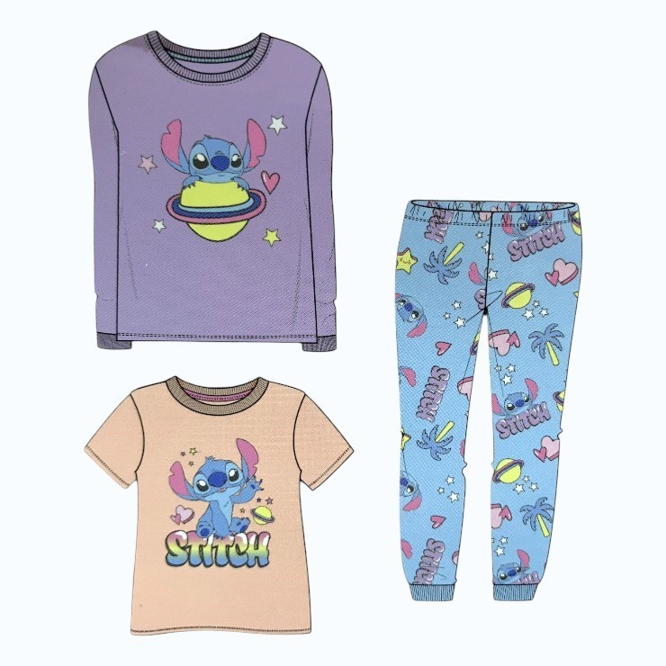 3pc DISNEY Kids' Sleep Set, Size 2, Purple/Stitch. Buyers Note - Discount