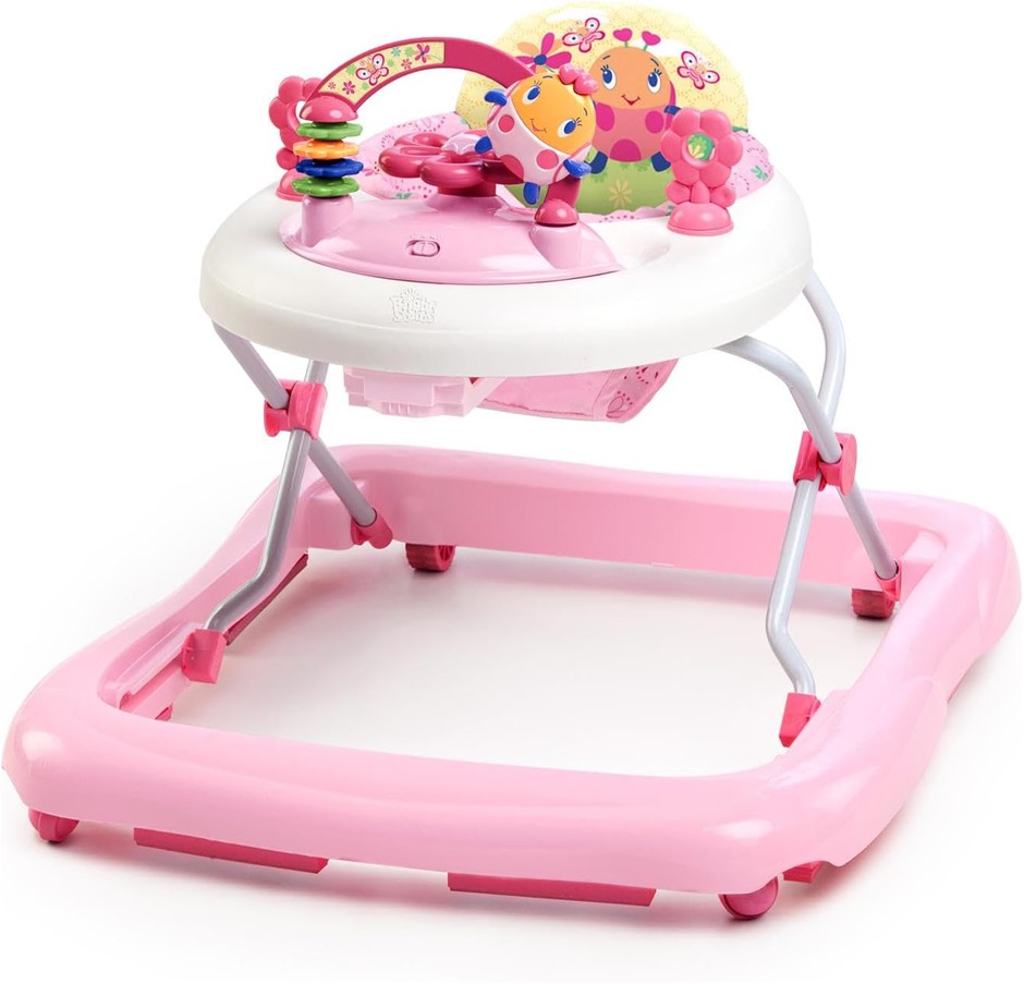Bright Starts JuneBerry Walk-A-Bout Walker with Easy Fold Frame for Storage