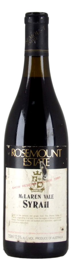 Rosemount Estate Syrah 1989 (1x 750mL).McLaren Vale