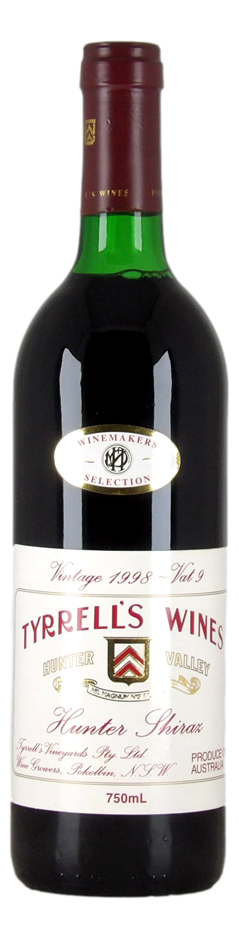 Tyrrell's Shiraz Vat 9 1998 (1x 750mL).Hunter Valley