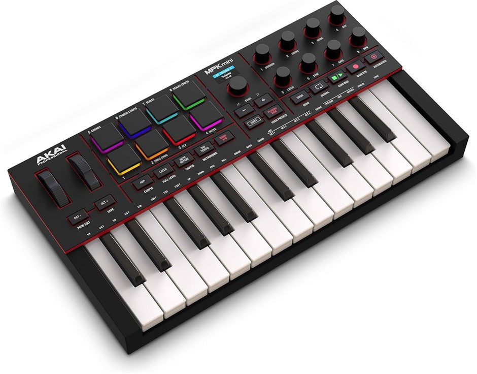 AKIA Professional MPK Mini IV USB-C MIDI Keyboard Controller for Beginners